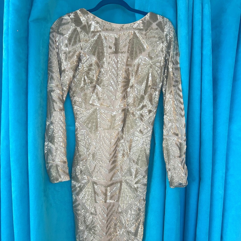 Gold sequence dress - M